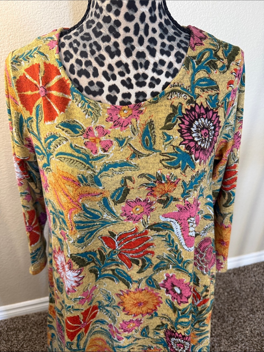 NATURAL LIFE Yellow Floral Maxi Dress with Pink & Green Accents - Picture 2 of 5